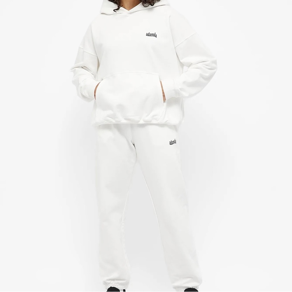 Adanola White Oversized Classic Sweat Set Size Small